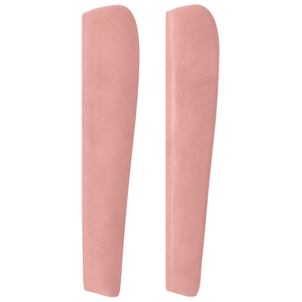 vidaXL Tête de lit à oreilles rose 103x23x118/128 cm velours