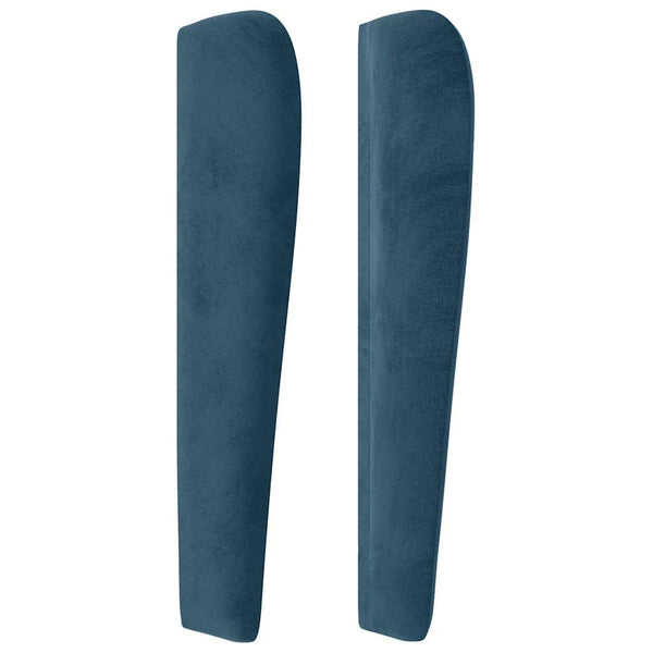 vidaXL Tête de lit à oreilles bleu foncé 147x23x118/128 cm Velours