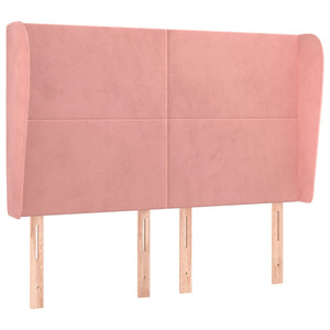 Kopfteil mit Ohren Rosa 147x23x118/128 cm Samt