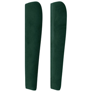 vidaXL Tête de lit à oreilles Vert foncé 163x23x118/128 cm Velours