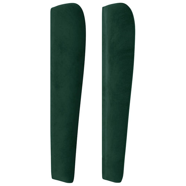 vidaXL Tête de lit à oreilles Vert foncé 163x23x118/128 cm Velours