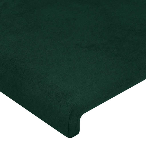 vidaXL Tête de lit à oreilles Vert foncé 163x23x118/128 cm Velours