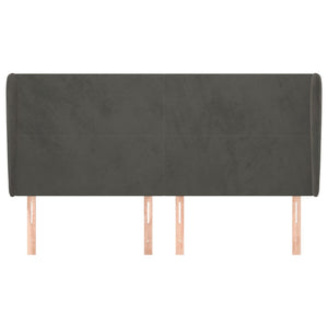 Kopfteil mit Ohren Dunkelgrau 183x23x118/128 cm Samt