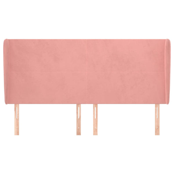 vidaXL Tête de lit avec oreilles rose 183x23x118/128 cm velours