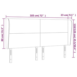 vidaXL Tête de lit avec oreilles rose 183x23x118/128 cm velours