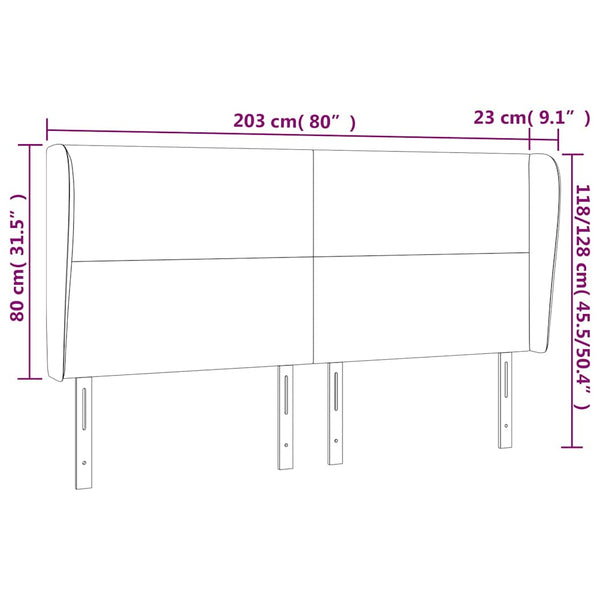 Kopfteil mit Ohren Dunkelgrün 203x23x118/128 cm Samt