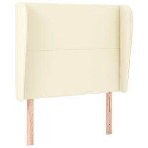 Kopfteil mit Ohren Creme 83x23x118/128 cm Kunstleder