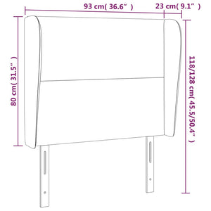 vidaXL Tête de lit avec oreilles crème 93x23x118/128 cm similicuir