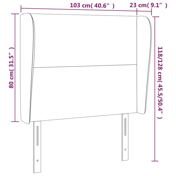 vidaXL Tête de lit à oreilles Crème 103x23x118/128 cm Similicuir