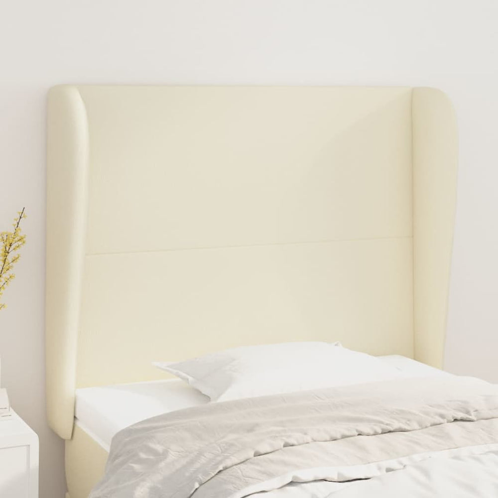 Kopfteil mit Ohren Creme 103x23x118/128 cm Kunstleder