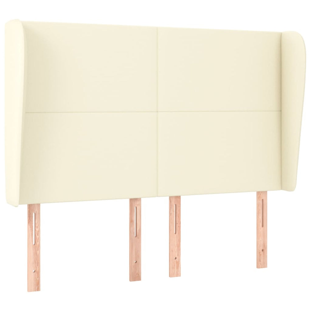 Kopfteil mit Ohren Creme 147x23x118/128 cm Kunstleder
