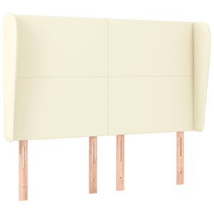 Kopfteil mit Ohren Creme 147x23x118/128 cm Kunstleder