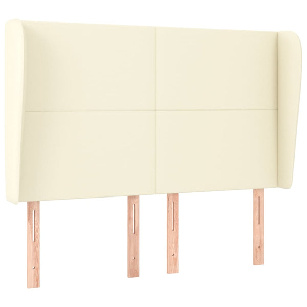 Kopfteil mit Ohren Creme 147x23x118/128 cm Kunstleder