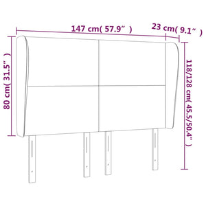 Kopfteil mit Ohren Grau 147x23x118/128 cm Kunstleder