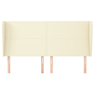Kopfteil mit Ohren Creme 163x23x118/128 cm Kunstleder