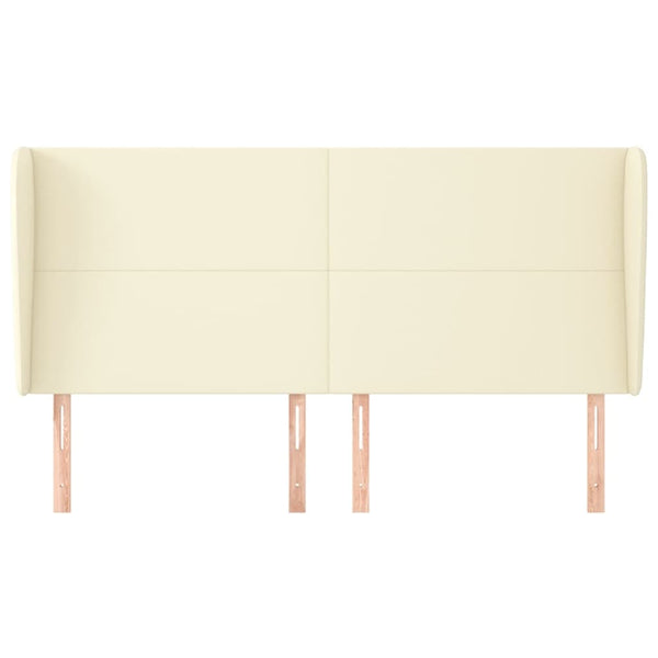 Kopfteil mit Ohren Creme 163x23x118/128 cm Kunstleder