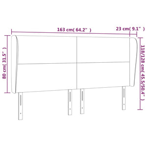 Kopfteil mit Ohren Creme 163x23x118/128 cm Kunstleder