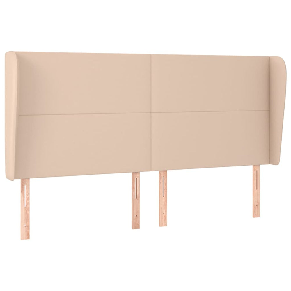 Kopfteil mit Ohren Cappuccino-Braun 183x23x118/128cm Kunstleder
