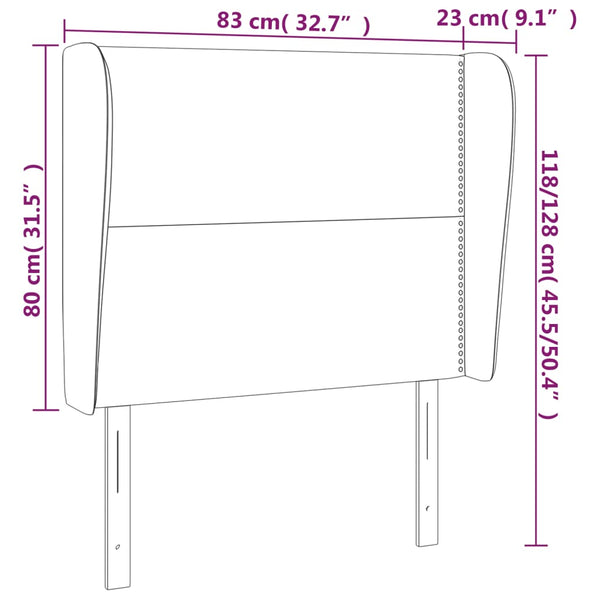 Kopfteil mit Ohren Dunkelgrau 83x23x118/128 cm Stoff