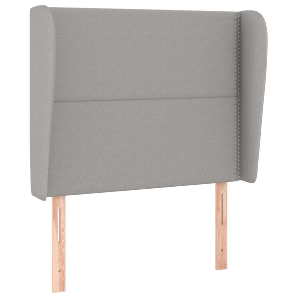 vidaXL Tête de lit avec oreilles Gris clair 93x23x118/128 cm Tissu