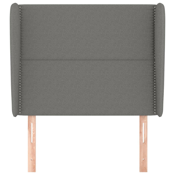 Kopfteil mit Ohren Dunkelgrau 93x23x118/128 cm Stoff