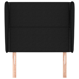 Kopfteil mit Ohren Schwarz 93x23x118/128 cm Stoff