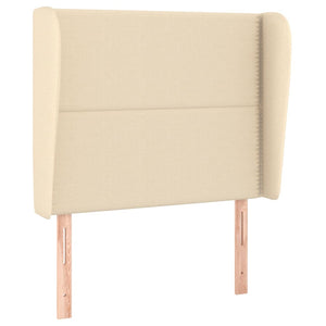 Kopfteil mit Ohren Creme 93x23x118/128 cm Stoff