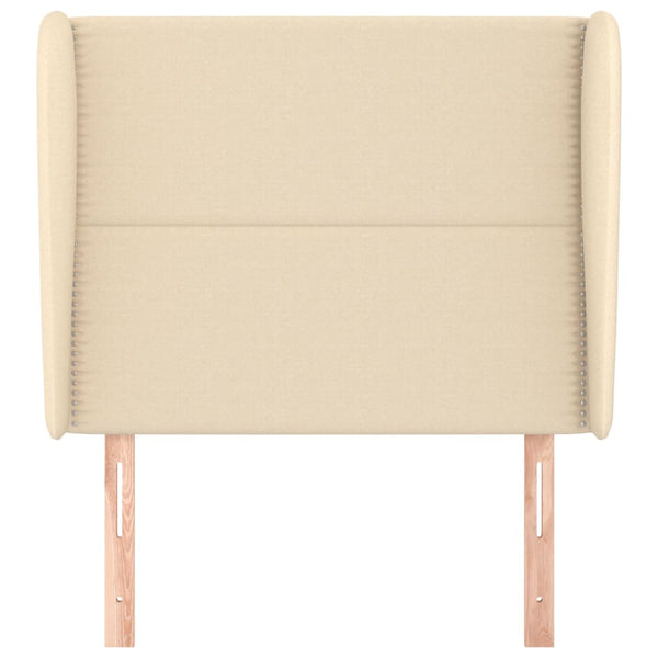 Kopfteil mit Ohren Creme 93x23x118/128 cm Stoff