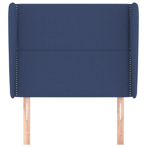 Kopfteil mit Ohren Blau 93x23x118/128 cm Stoff