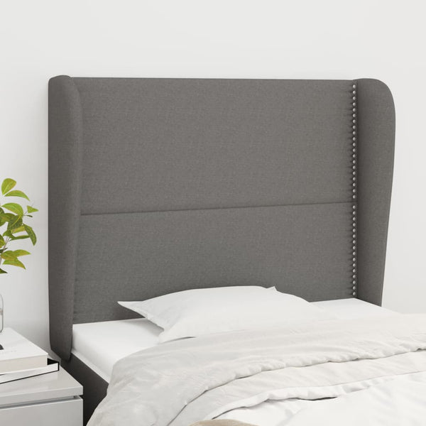 Kopfteil mit Ohren Dunkelgrau 103x23x118/128 cm Stoff