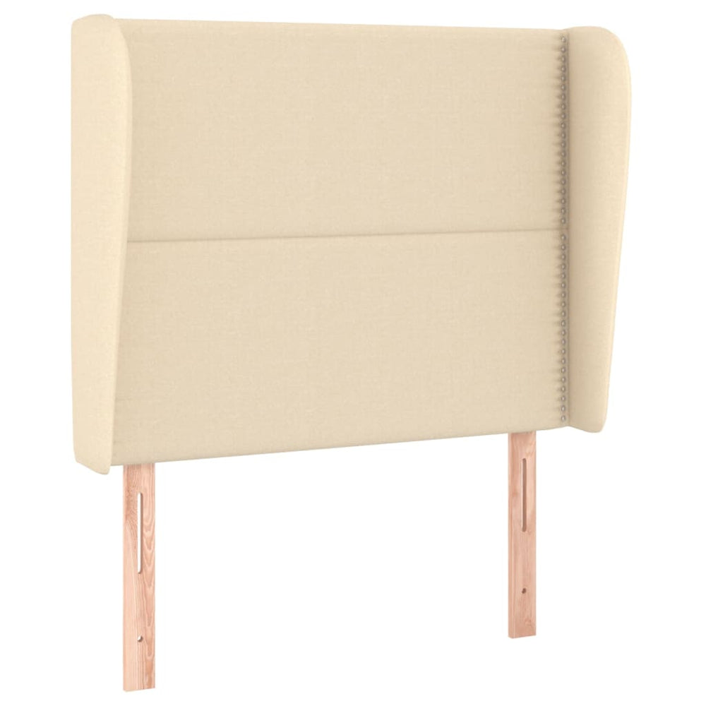 Kopfteil mit Ohren Creme 103x23x118/128 cm Stoff