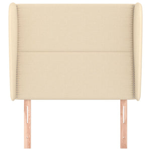 Kopfteil mit Ohren Creme 103x23x118/128 cm Stoff