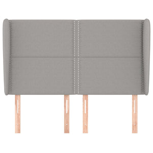 Kopfteil mit Ohren Hellgrau 147x23x118/128 cm Stoff