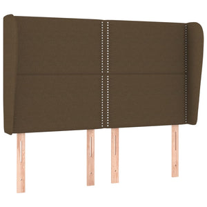 Kopfteil mit Ohren Dunkelbraun 147x23x118/128 cm Stoff