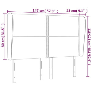 Kopfteil mit Ohren Dunkelbraun 147x23x118/128 cm Stoff
