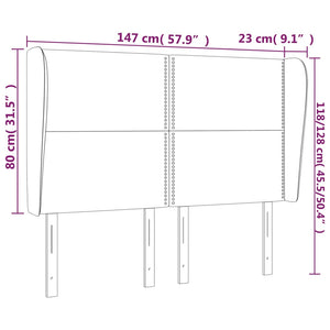 Kopfteil mit Ohren Creme 147x23x118/128 cm Stoff