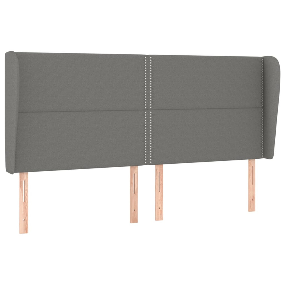 Kopfteil mit Ohren Dunkelgrau 163x23x118/128 cm Stoff