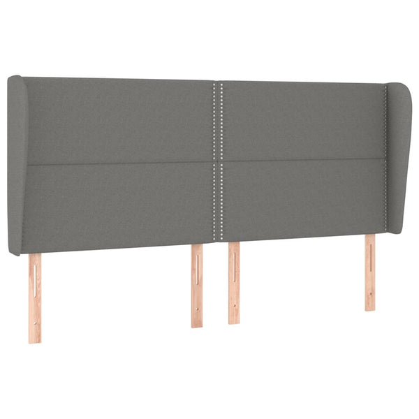 Kopfteil mit Ohren Dunkelgrau 163x23x118/128 cm Stoff