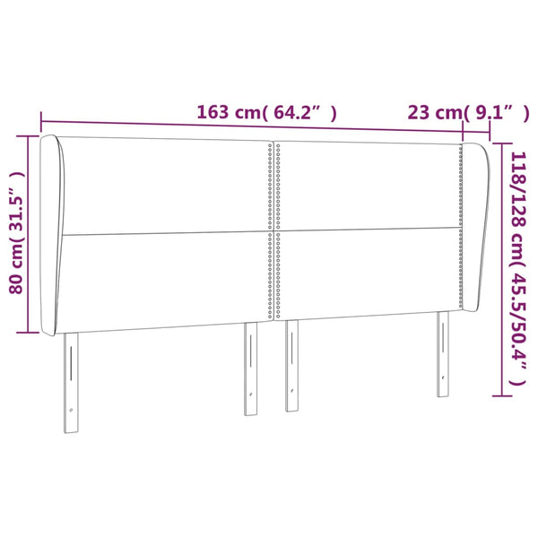 Kopfteil mit Ohren Dunkelgrau 163x23x118/128 cm Stoff