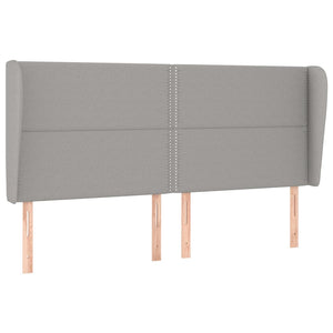 vidaXL Tête de lit à oreilles Gris clair 183x23x118/128 cm Tissu