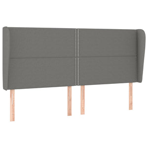 Kopfteil mit Ohren Dunkelgrau 183x23x118/128 cm Stoff