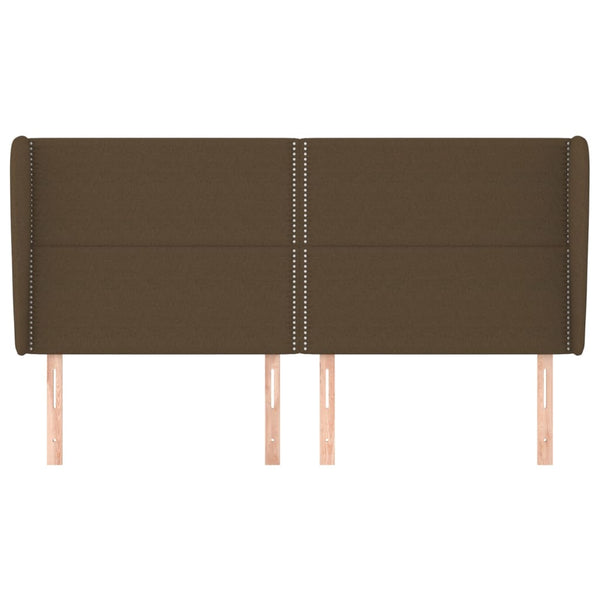 Kopfteil mit Ohren Dunkelbraun 183x23x118/128 cm Stoff