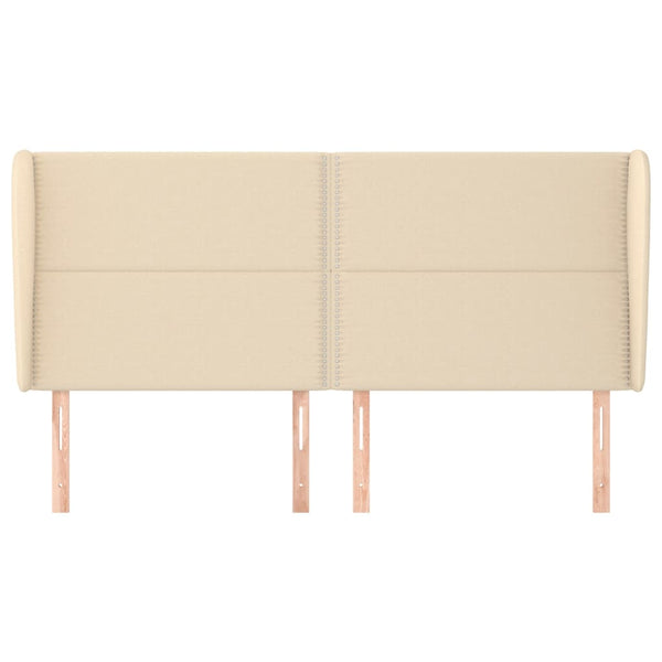 Kopfteil mit Ohren Creme 183x23x118/128 cm Stoff