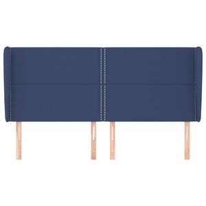 Kopfteil mit Ohren Blau 183x23x118/128 cm Stoff