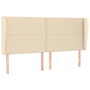 vidaXL Tête de lit à oreilles Crème 203x23x118/128 cm Tissu