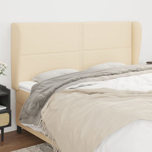 vidaXL Tête de lit à oreilles Crème 203x23x118/128 cm Tissu