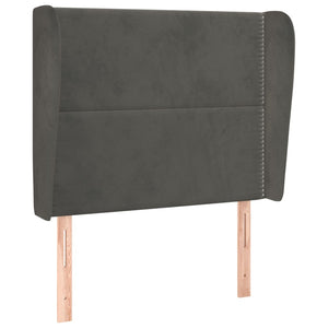 vidaXL Tête de lit à oreilles Gris foncé 83x23x118/128 cm Velours