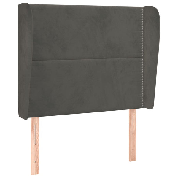 vidaXL Tête de lit à oreilles Gris foncé 83x23x118/128 cm Velours