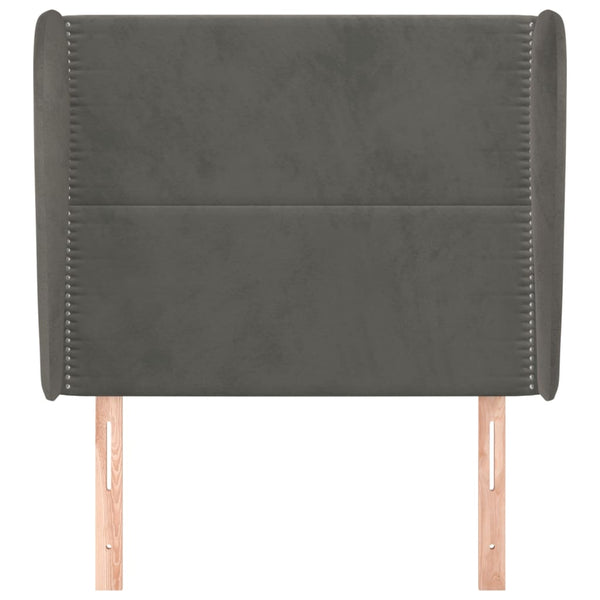 vidaXL Tête de lit à oreilles Gris foncé 83x23x118/128 cm Velours