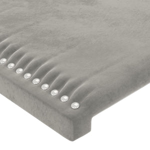 vidaXL Tête de lit à oreilles Gris clair 103x23x118/128 cm Velours